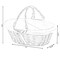 Wicker Willow Picnic Basket with Double Drop-Down Handles - Perfect as Gift basket for all Occasions like Halloween, Thanksgiving and Easter, with Liner
